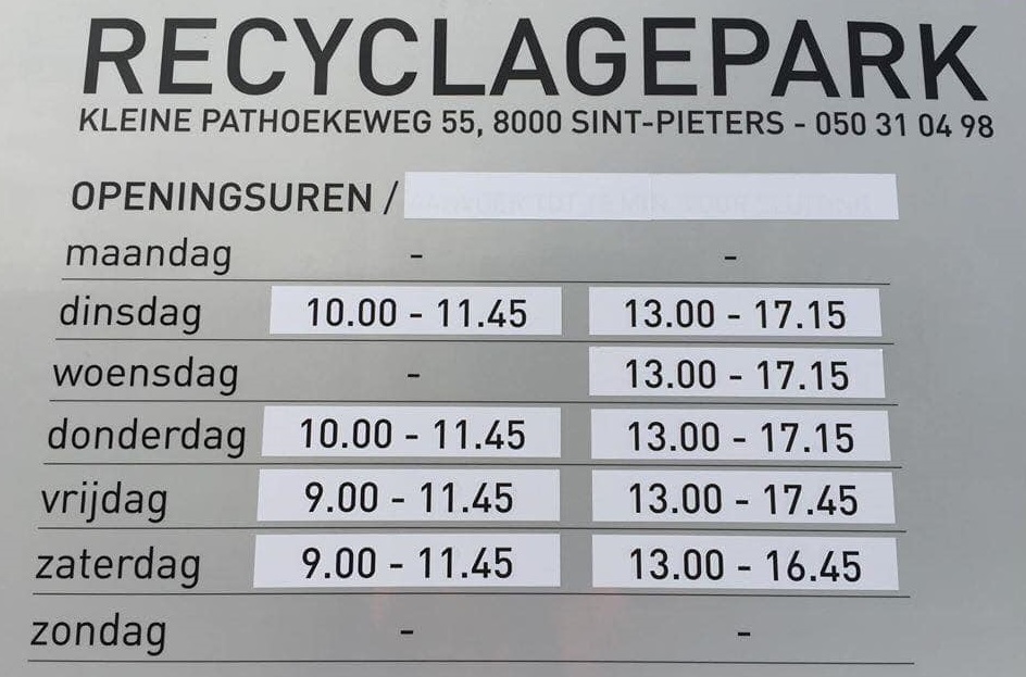 De opening van de recyclageparken in Brugge is dinsdagvoormiddag vlot verlopen.