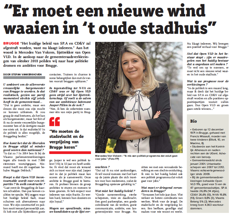 Interview Brugs Handelsblad Mercedes Van Volcem