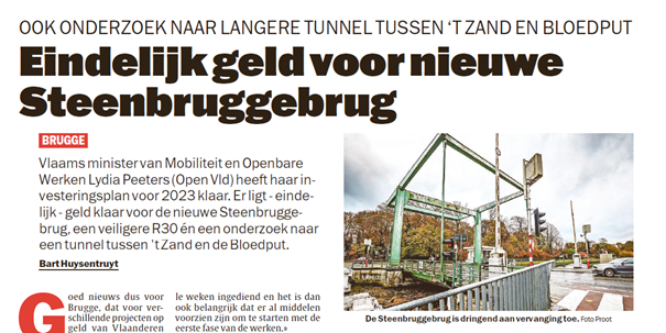 Eindelijk geld voor nieuwe Steenbruggebrug